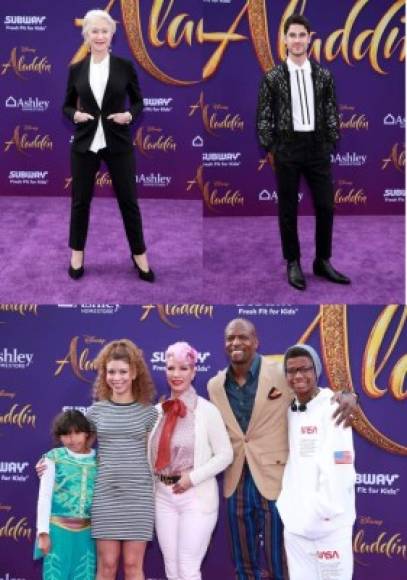 La alfombra de la premiere de Aladdin en Los Ángeles contó con estrellas invitadas como Helen Mirren, Darren Criss o Terry Crews, último que llegó con toda su familia; su esposa, Rebecca King, y sus hijos.