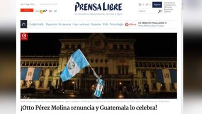 Portada del periódico guatemalteco Prensa Libre.