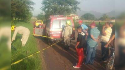 Escena del crimen en la colonia Canaán de Tegucigalpa.