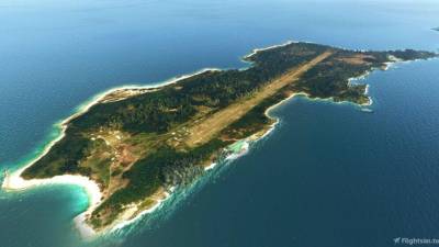Fotografía aérea de Islas del Cisne. Las islas no están habitadas, pero sí hay presencia militar.