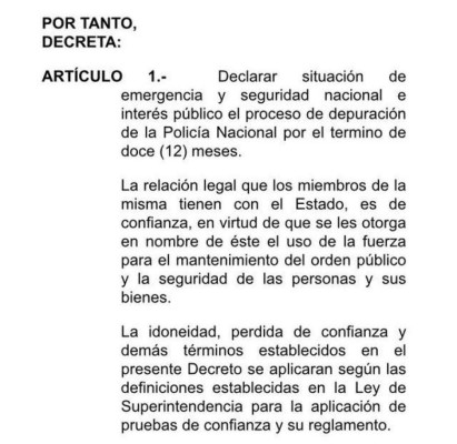 Así fue la aprobación del decreto para depurar la Policía