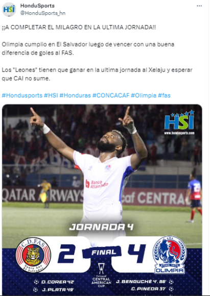 Hondu Sports: “¡¡A COMPLETAR EL MILAGRO EN LA ULTIMA JORNADA!!”.