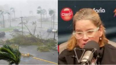 Carmen Yulín Cruz alcaldesa de San Juan, Puerto Rico entre lágrimas dio declaraciones a un grupo de periodistas desde un refugio en la capital.