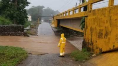 Las autoridades monitorean las quebradas en La Ceiba.