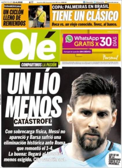 En Argentina han festejado la eliminación del Barcelona debido a que Lionel Messi llegará descansado para disputar el Mundial con la Albiceleste.