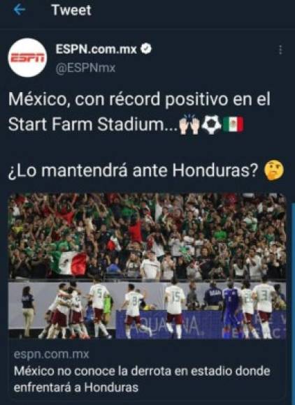 ESPN ha señalado que México tiene un récord positivo en el escenario deportivo en donde se realizará el duelo ante la H.