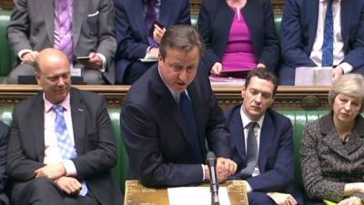 El primer ministro británico David Cameron habló ante el parlamento. Foto: AFP