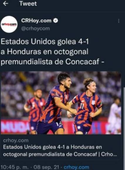 En Costa Rica no fue la excepción y se pronunciaron sobre la paliza que sufrió Honduras.