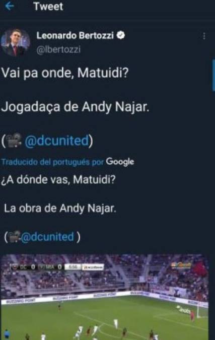 Periodistas internacionales han destacado la acción de Andy Najar.