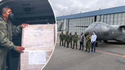 En un avión de la Fuerza Aérea Mexicana se comenzaron a enviar las vacunas donadas.