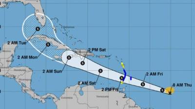 En el cono de la posible trayectoria de Elsa pasado el fin de semana aparecen tanto Cuba como el sur de Florida.