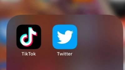 Vista de la aplicación de la red social TikTok y Twitter.