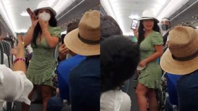 La actitud de 'Lady Covid' indignó a los pasajeros del vuelo.