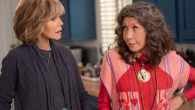 Las actrices Jane Fonda y Lily Tomlin.