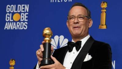El actor estadounidense Tom Hanks durante la 77a ceremonia anual de los Golden Globe Awards.