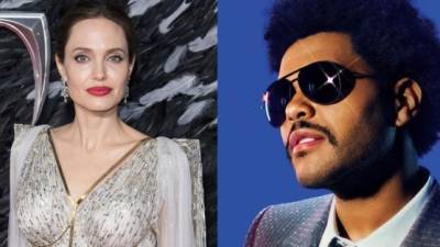 La actriz Angelina Jolie y el cantante The Weeknd.