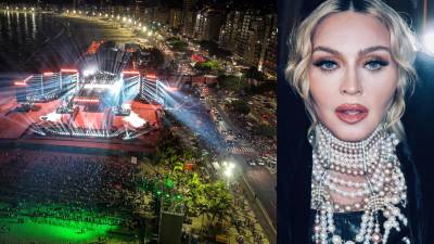 Así lucen esta noche las calles de Río de Janeiro, previo al gran concierto de la reina del pop.