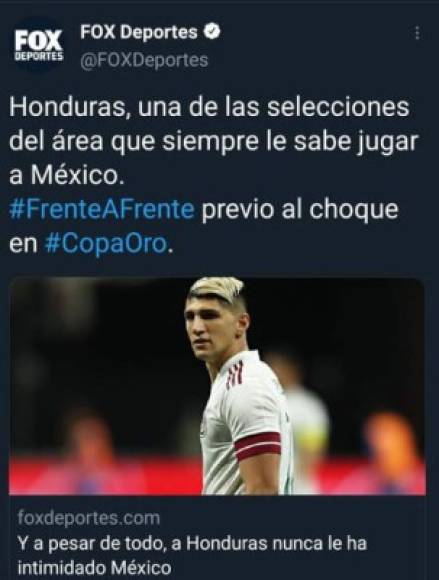 Fox Deportes catalogó a Honduras como una selección que siempre le sabe jugar a México.