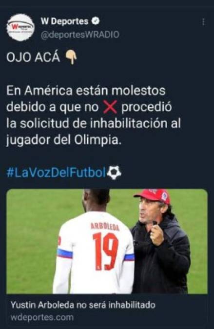 En Colombia también han informado sobre la polémica en la que se vio involucrado el delantero colombiano Yustin Arboleda.