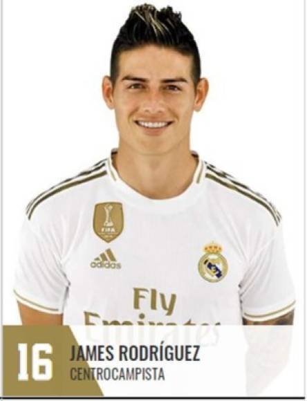 James Rodríguez - El mediocampista colombiano, de manera sorpresiva, ha recibido el número 16 en el Real Madrid para esta temporada.