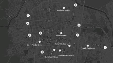 Zonas mapeadas por la Policía Nacional.