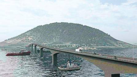 Así lucirá el puente de 2.106 metros que unirá Amapala con tierra firme.