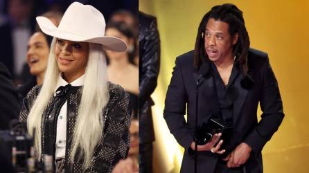 Beyoncé acudió a la ceremonia de los Grammy en compañía de su esposo, Jay Z.