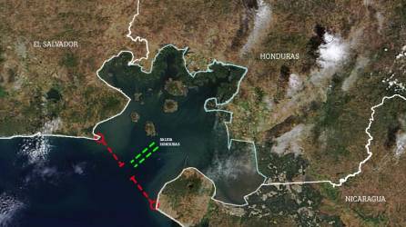 Las líneas en verde indican el tramo de 3,168 millas que gana Honduras como derecho para garantizar su salida al océano Pacífico. Históricamente El Salvador y Nicaragua le negaban su propio portal de acceso.