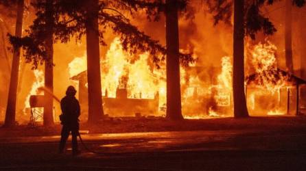 Los bomberos luchan contra feroces incendios forestales en California./AFP.