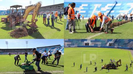 Este día comenzaron los trabajos en el estadio Nacional Chelato Uclés de Tegucigalpa.