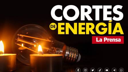 Cortes de energía eléctrica este miércoles 14 de febrero de 2024, en Honduras.