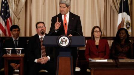 El secretario de Estados de EUA, John Kerry estuvo presente en la lectura del informe sobre el tráfico de personas.