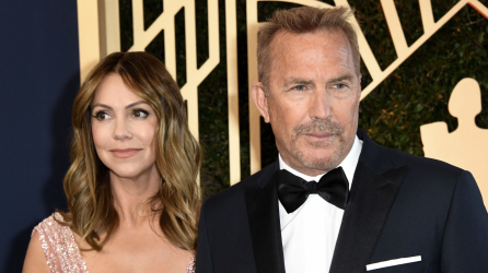 Christine Baumgartner y Kevin Costner.