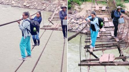 La doctora Belkis Aguilar y un equipo de voluntario no dudaron en atravesar todos los obstáculos con tal de llevar las vacunas contra el Covid-19 a la comunidad de Pimienta en Intibucá.