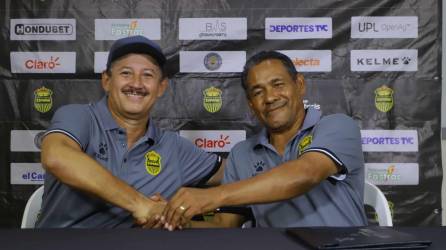 José Valladares y Mauro Reyes en conferencia de prensa previo al duelo ante el Olancho FC.