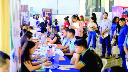 <b>Jóvenes participan en una feria de empleo en San Pedro Sula. Fotos: LA PRENSA</b>