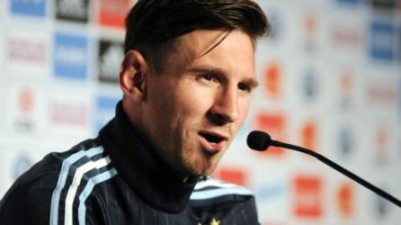 Lionel Messi compareció en rueda de prensa. Foto AFP