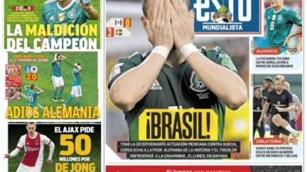 La selecciones de Alemania y México son protagonistas de las portadas del mundo.