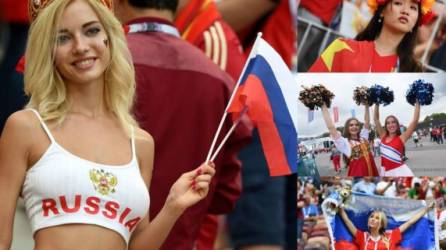 Las aficionadas de España y Rusia destacaron por sus encantos en las gradas.