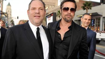 El productor Harvey Weinstein y el actor Brad Pitt en una foto de archivo.
