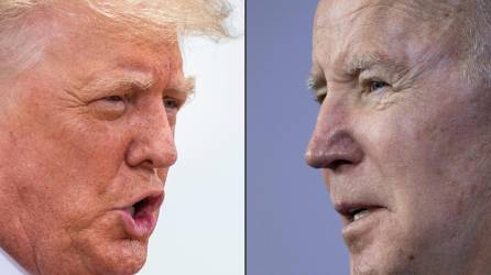 Rostros del expresidente Donald Trump y el mandatario estadouidense Joe Biden.