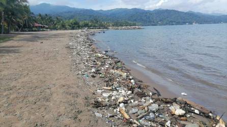 Una nueva oleada de basura procedente de Guatemala se desató sobre las costas de Omoa, Cortés, en las últimas horas, tras el rompimiento de una barda retentora en la región vecina de Izabal, Guatemala.
