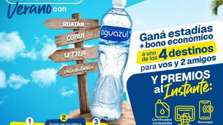 Los ganadores con la nueva campaña “Modo Promo Verano con Aguazul”, podrán viajar con todos los gastos pagados a Roatán, Utila, Valle de Ángeles y Copán.