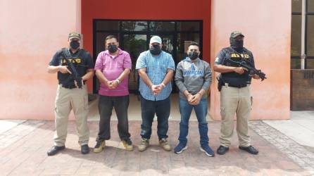 Los tres sujetos condenados por tráfico de drogas: Daniel Enrique Monroy Bustillo, Siryi Efraín Cabrera Escalante y Libny Husay Contreras Sauceda.