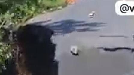 Video impactante: Colapsa carretera por fuertes lluvias