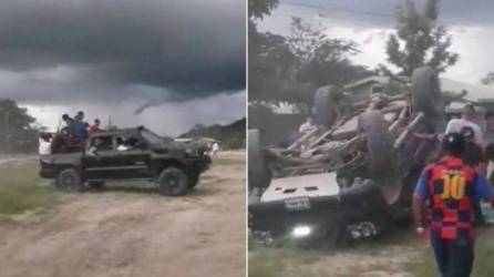 VIDEO: Pick-up llena de personas se vuelca tras celebrar partido de fútbol en La Paz