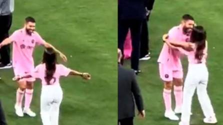 Antonela confundió a Messi y casi besa en la boca a otro futbolista del Inter Miami