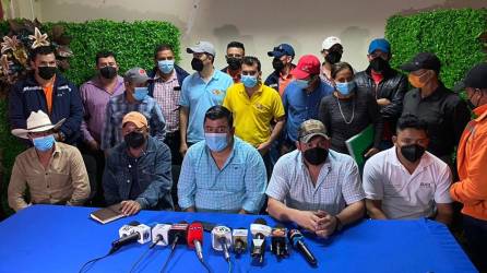 Conferencia de prensa de autoridades de La Unión, Copán.