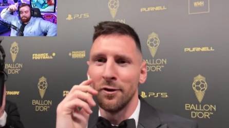 Lionel Messi en el momento que era entrevistado por Ibai Llanos tras ganar el Balón de Oro 2023.