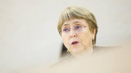 La alta comisionada de Naciones Unidas para los derechos humanos, Michelle Bachelet, en la apertura de la 50ª sesión del Consejo de Derechos Humanos, este lunes en Ginebra. EFE/EPA/VALENTIN FLAURAUD